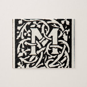Puzzle Letra Art Nouveau Monograma M Antiguo