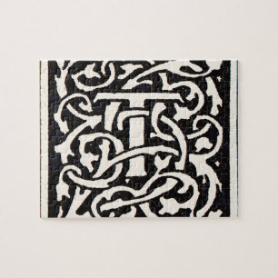 Puzzle Letra Art Nouveau T Monograma Antiguo