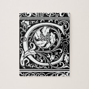 Puzzle Letra C Monograma Arte Nouveau Medieval