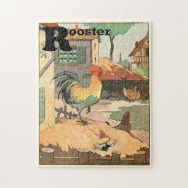 Puzzle Letra de alfabeto animal de gallo