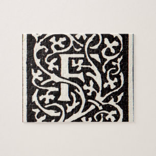 Puzzle Letra F Art Nouveau Monograma Antiguo