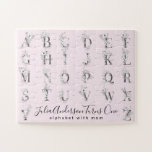 Puzzle Letra floral botánica Personalizado alfabeto texto<br><div class="desc">Al editar este rompecabezas podrá elegir su propia letra de monograma floral. Si tiene algún problema al tratar de encontrar su carta (A-Z),  contacte con nosotros a través de la página de contacto del diseñador y regresaremos a las 24 horas.</div>