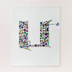 Puzzle Letra hebrea BET hecha con piedras preciosas