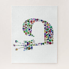 Puzzle Letra hebrea 'TET' hecha con diamantes