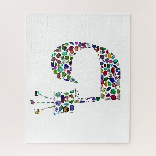Puzzle Letra hebrea 'TET' hecha con diamantes (Vertical)