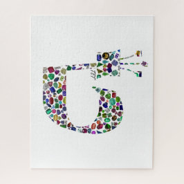 Puzzle Letra hebrea 'TET' hecha con diamantes