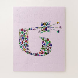 Puzzle Letra hebrea 'TET' hecha con diamantes