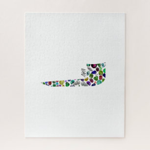 Puzzle Letra hebrea VAV hecha con piedras preciosas