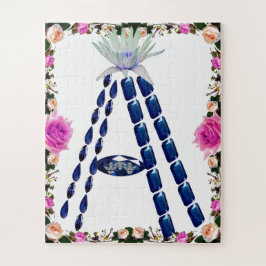 Puzzle Letra inicial A, monograma moderno de moda