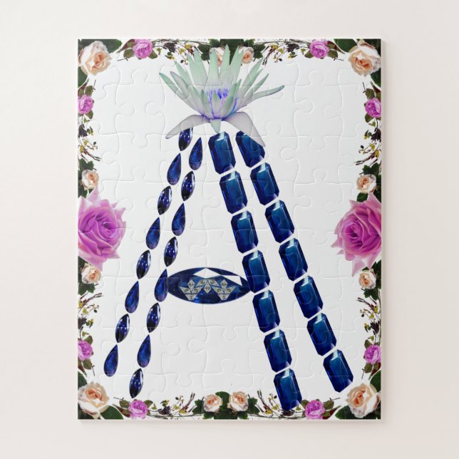 Puzzle Letra inicial A, monograma moderno de moda (Vertical)