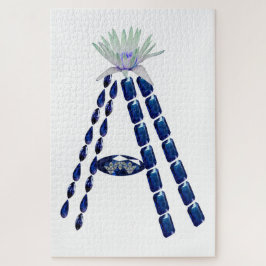 Puzzle Letra inicial A, monograma moderno de moda