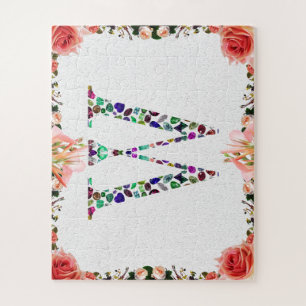 Puzzle Letra monográfica gemstone W
