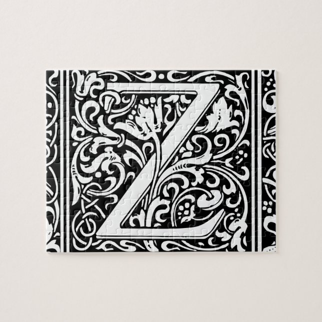 Puzzle Letra Z Monograma medieval Art Nouveau (Horizontal)