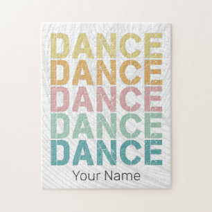 Puzzle Letras Vintage De Danza Para Casa De Disco Retro