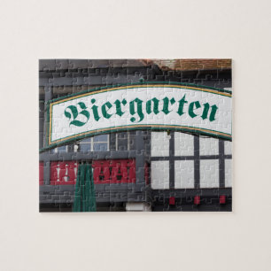 Puzzle Letrero de Biergarten, Alemania