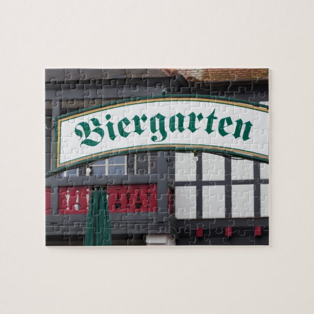 Puzzle Letrero de Biergarten, Alemania (Horizontal)