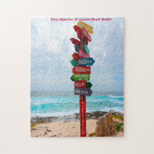Puzzle Letrero de destino Cozumel Playa México. Rompecabe