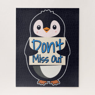 Puzzle Letrero de pingüino no te pierdas