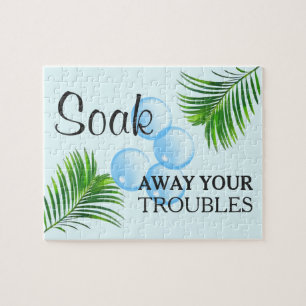 Puzzle Letrero Motivacional Tropical para Cuarto de Lavan