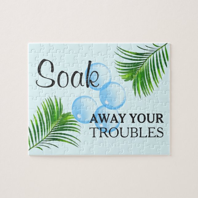 Puzzle Letrero Motivacional Tropical para Cuarto de Lavan (Horizontal)