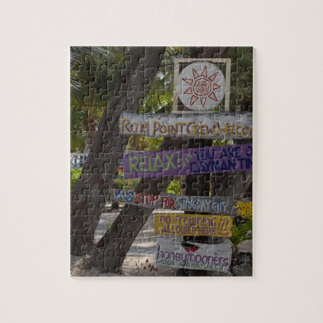 Puzzle Letrero Rum Point Grand Cayman (Vertical)