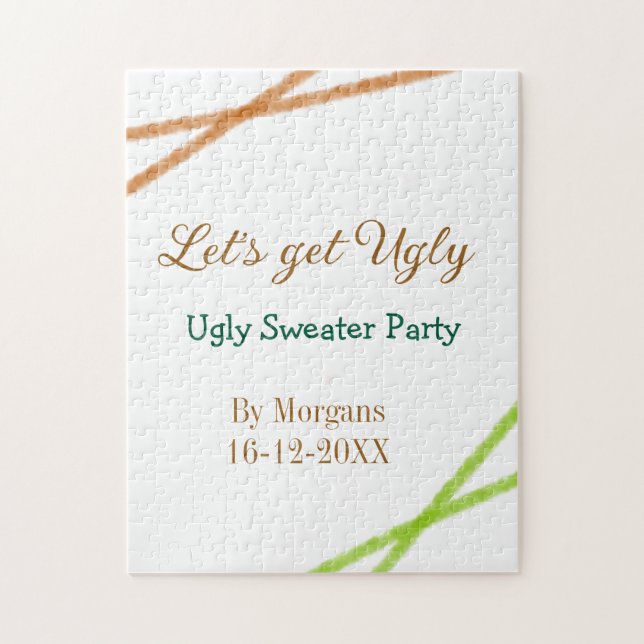 Puzzle Let's get ugly Christmas ugly sweater Partyorange  (Vertical)