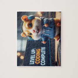 Puzzle Level Up Coding Complete – Cute Gamer Hamster Prog