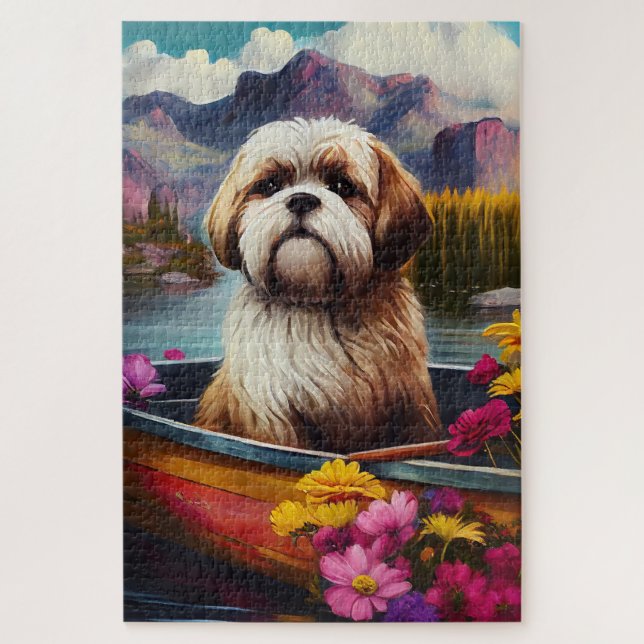 Puzzle Lhasa Apso en un remo: Una aventura escénica (Vertical)