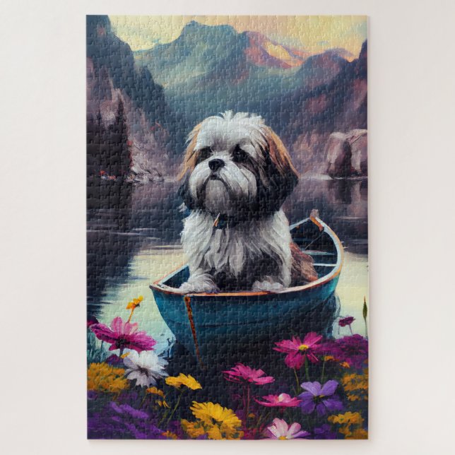 Puzzle Lhasa Apso en un remo: Una aventura escénica (Vertical)