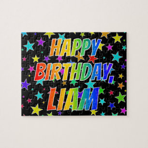 Puzzle "LIAM" Nombre, Diversión "FELIZ CUMPLEAÑOS"