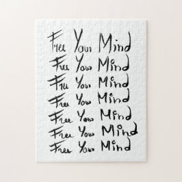 Puzzle ¡LIBEREN LA MENTE! Cita de caligrafía motivacional