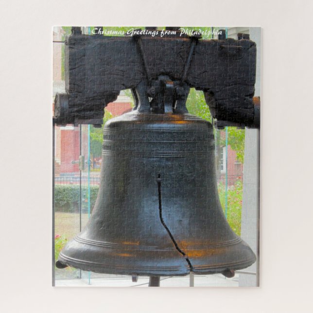 Puzzle Liberty Bell Philadelphia. Saludos de Navidad (Vertical)