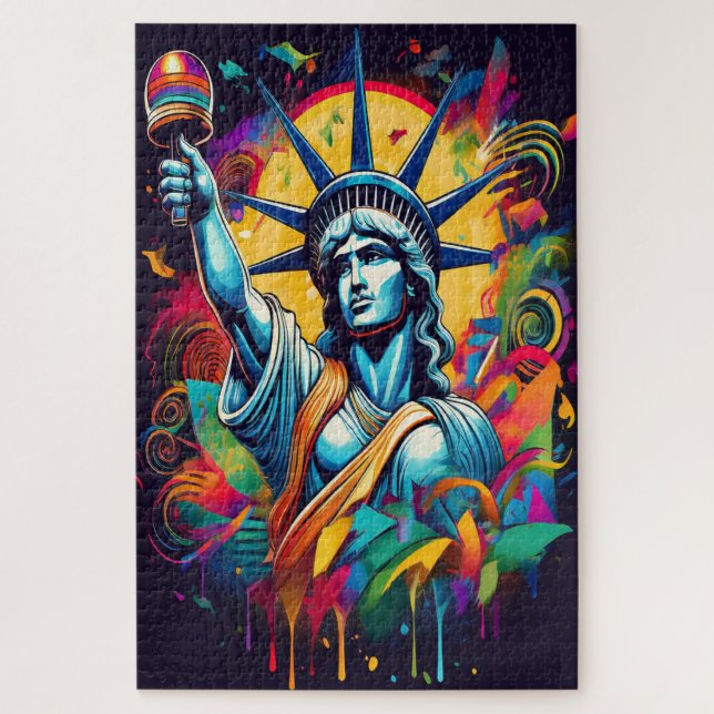 Puzzle Liberty Rising – Un audaz tributo moderno a la lib (Vertical)