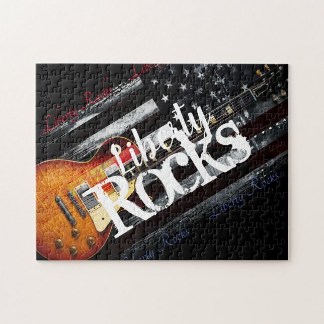 Puzzle LIBERTY ROCKS Vintage American Flag (Horizontal)