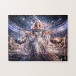 Puzzle Libra Zodiaco con Doncella Celestial Sosteniendo l