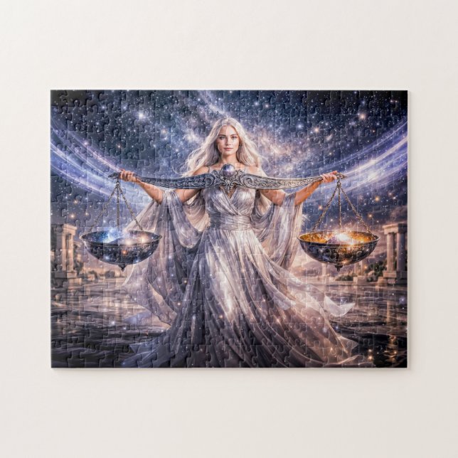 Puzzle Libra Zodiaco con Doncella Celestial Sosteniendo l (Horizontal)