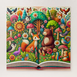 Puzzle Libro de Cuentos de Animales del Bosque Regalo par