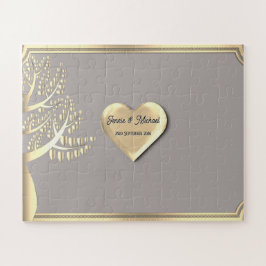 Puzzle Libro de invitados de boda personalizado con rompe