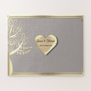 Puzzle Libro de invitados de boda personalizado con rompe