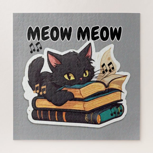 Puzzle Libro de lectura de gatos Meow Meow (Vertical)