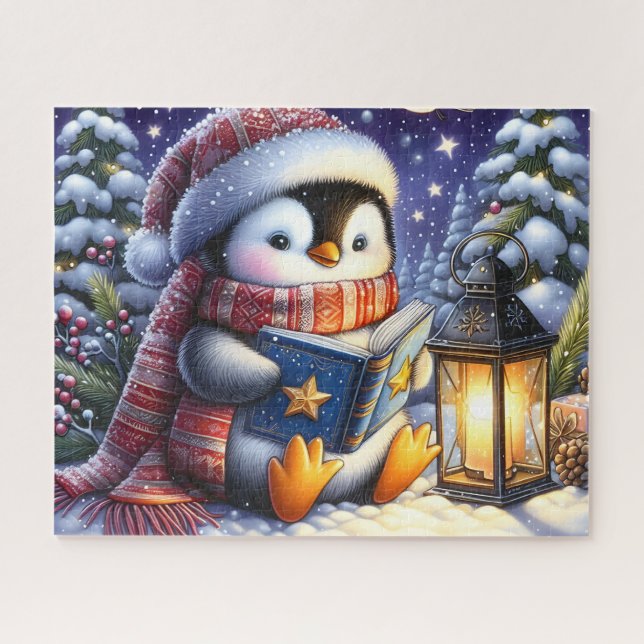 Puzzle Libro de Navidad de Lectura de Pingüino (Horizontal)