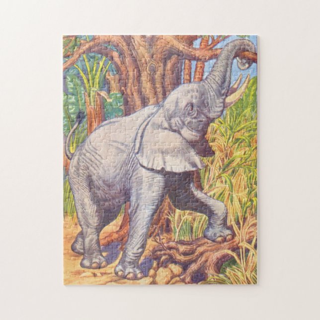 Puzzle Libro de niños con Ilustracion elefante (Vertical)