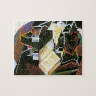 Puzzle Libro, pipa y gafas, Juan Gris, Cubismo antiguo