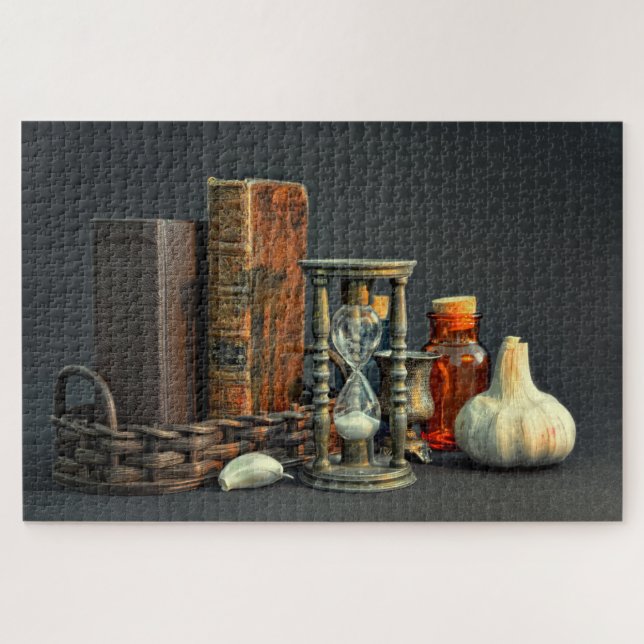 Puzzle Libros antiguos y reloj de arena (Horizontal)
