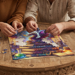 Puzzle Libros del Mago Dragón Místico