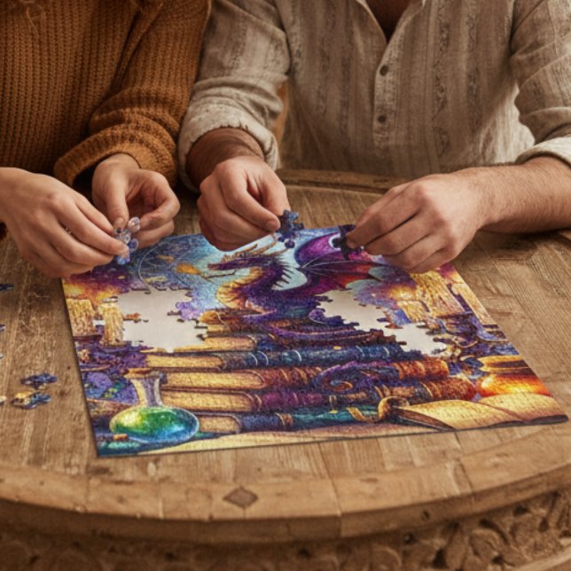 Puzzle Libros del Mago Dragón Místico (Subido por el creador)