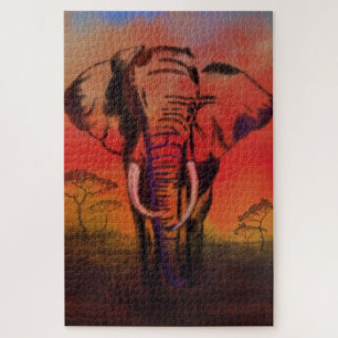 Puzzle Líder elefante - Colección de arte de dibujo -