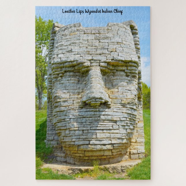 Puzzle Líder Indio Wyandot Labios de Cuero (Vertical)