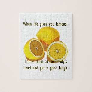 Puzzle Life Lemons Dark Humor Funny Fruta Amarilla
