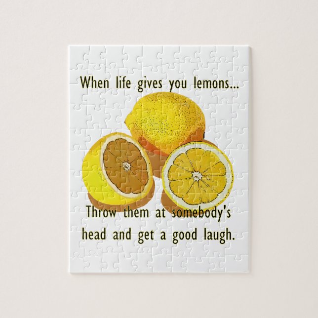 Puzzle Life Lemons Dark Humor Funny Fruta Amarilla (Vertical)